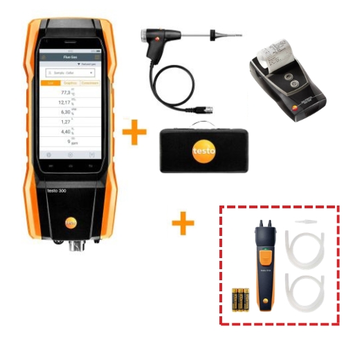 Analizator spalin TESTO 300 NL (4.000 ppm) - zestaw z drukarką + Testo 510i