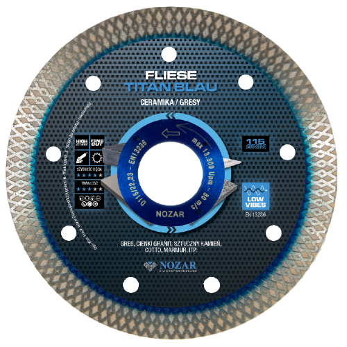 Tarcza diamentowa Nozar Fliese Titan Blau 115 mm