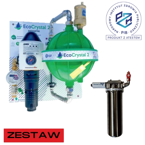 Zestaw uzdatnianiacz wody EcoCrystal 2 + podszafkowy filtr do wody pitnej Dynam’Eco