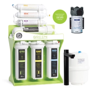 Kompaktowy system odwróconej osmozy OsmoTech Green | 7 stopni | pompa booster