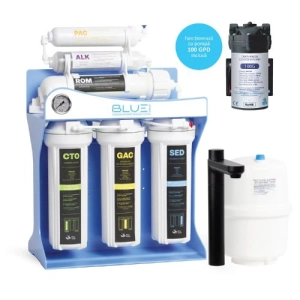 Kompaktowy system odwróconej osmozy OsmoTech Blue | 6 stopni | pompa booster